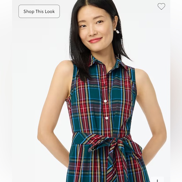 Sleeveless tartan shirtdress - Picture 3 of 11